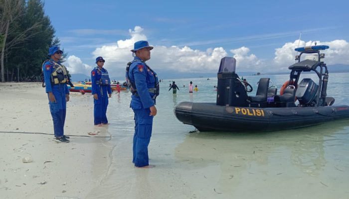 Satgas Banops Dit Polairud Polda Sultra Patroli Tempat Wisata Pulau Bokori dan Pantai Toronipa