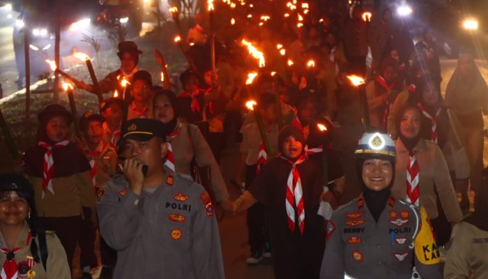 Polres Konut Turunkan 48 Personel Amankan Giat Malam Taptu dan Pawai Obor Tradisi Sambut Hut RI ke-79