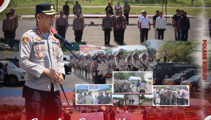 Operasi Mantap Praja Anoa-2024, Polres Konawe Utara Gelar Simulasi Sispamkota Kesiapan Pengamanan Pilkada Serentak Tahun 2024