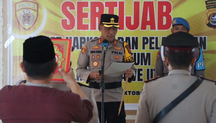 Kapolres Konut Pimpin Sertijab Kasat Resnarkoba Serta Pengukuhan Pejabat Sementara Kasikum