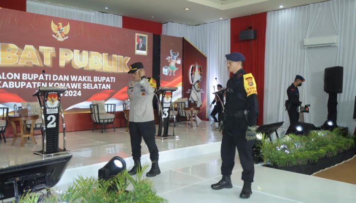 Polres Konsel Amankan Debat Publik Calon Bupati Konsel, Kabag Ops : Kami Berikan Pengamanan Maksimal..!!!